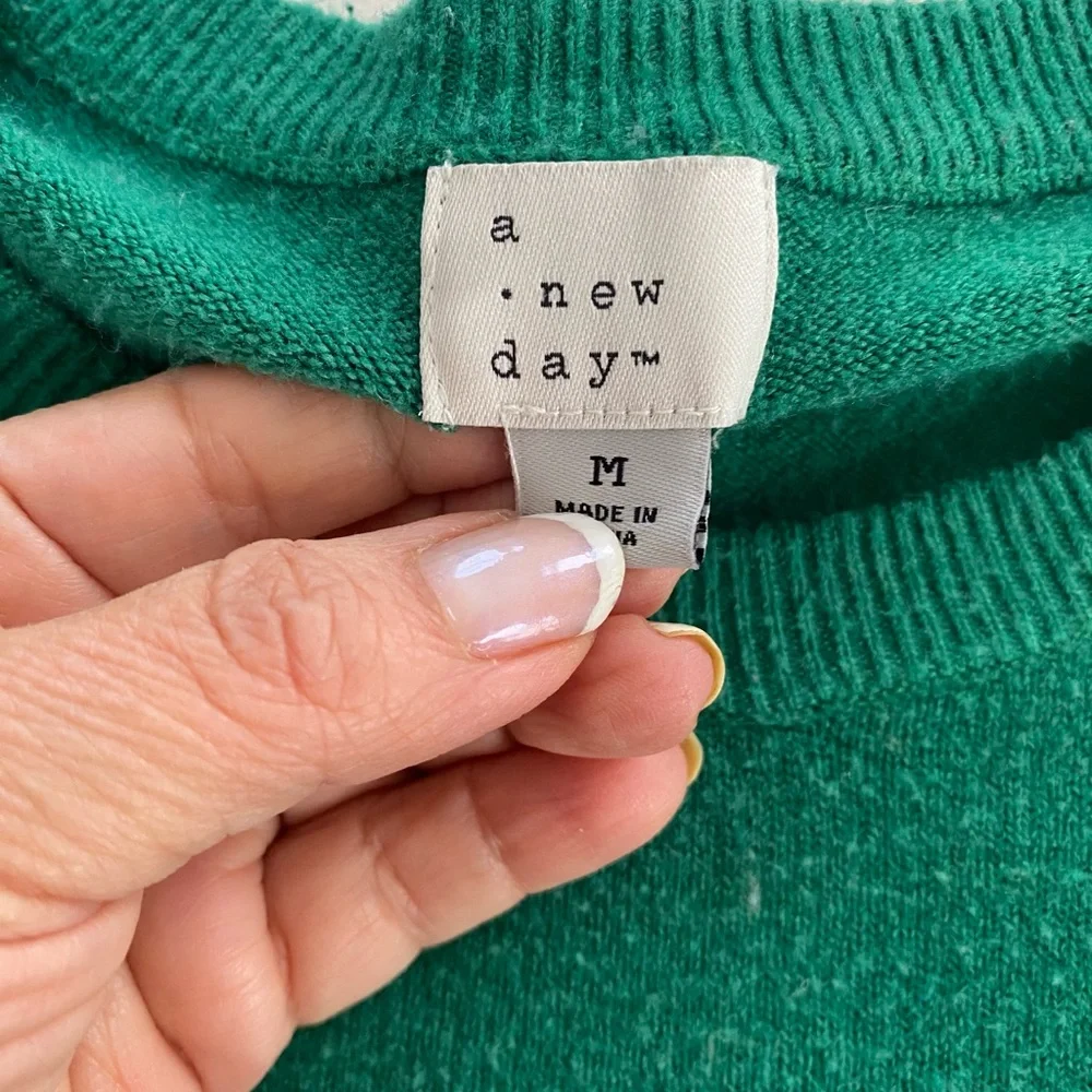 A New Day Green Crew Neck Sweater - Picture 5 of 6
